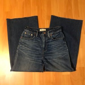 Madewell Wide Leg Crop Dark Blue Jeans